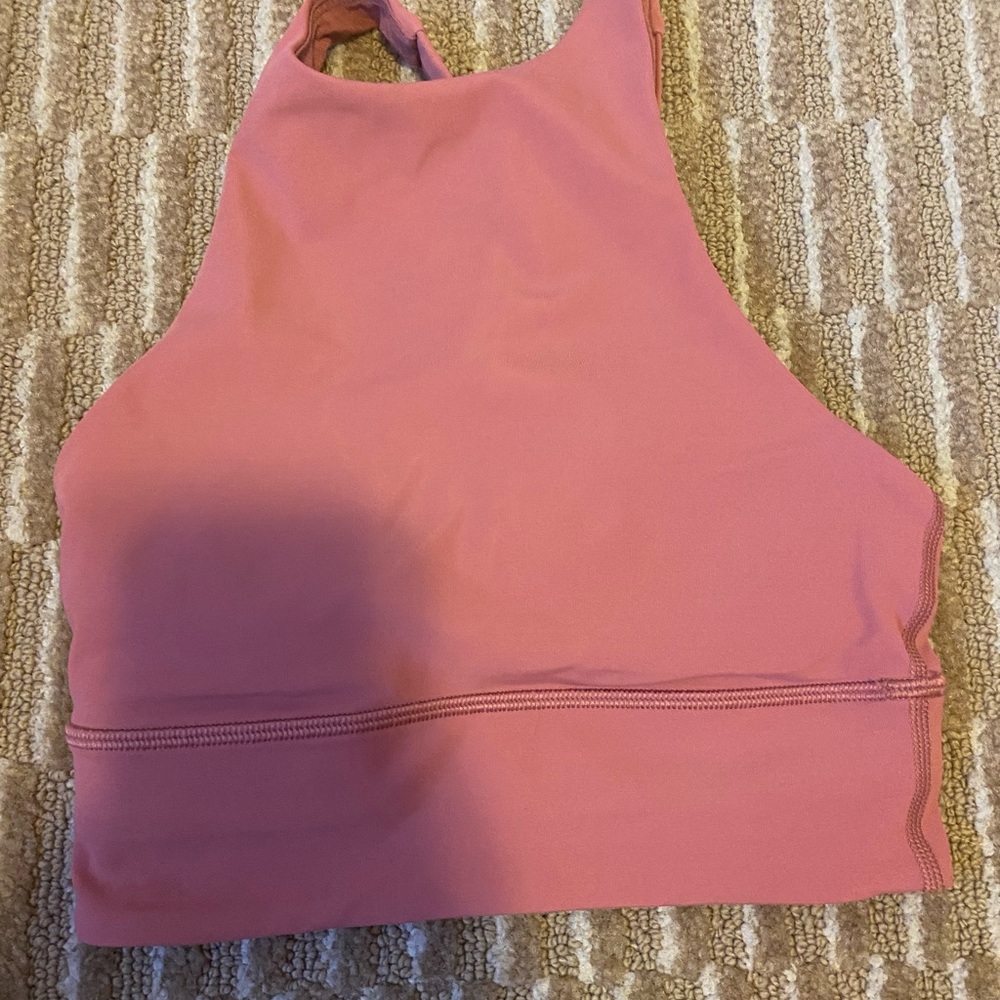 Lululemon high neck sports bra pink